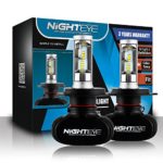 YBELE NIGHTEYE LED Headlight Bulbs w/ Clear Arc-Beam Kit – H4 9003 HB2 50w 8,000Lm (25w 4,000LM/each bulb) 6500K Cool White – 3 Yr Warranty (H4)