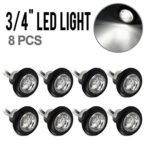 Partsam 8X 3/4 inch White Clearance LED Bullet light Lamp Truck Trailer Round Side Marker