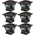 Paradise GL28998BZ Solar Cast Aluminum LED Post Cap Light (Bronze, 6 Pack)