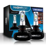 YBELE NIGHTEYE LED Headlight Bulbs w/ Clear Arc-Beam Kit – H7 50w 8,000Lm (25w 4,000LM/each bulb) 6500K Cool White – 3 Yr Warranty (H7)