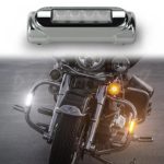 XK-GLOW XK034014-W Chrome Motorcycle Highway Bar Switchback Driving Light (White Amber LED for Crash Bars Harley Davidson Touring Bikes)