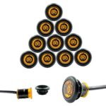 10 Pack – Amber TecNiq USA Made 3/4″ LED Clearance Marker Bullet Grommet Lights (P2 Rated)