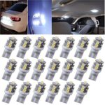 Kecko(TM)20 PCS T10 10-SMD LED Car Side Wedge Light Lamp Bulb DC 12V, W5W 147 168 194 (Pack of 20)–White Automotive Lighting Replacement