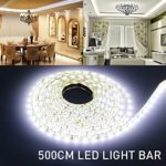 MIHAZ LED 2835 Light strips 16.4ft 5M 300 Leds Outdoor Lights Waterproof White Led Strips Lighting Power Supply For Home and Kitchen Decoration