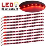 LEDKINGDOMUS 30CM 11.81″ inch 15 LED Waterproof Car Motor Trunk Flexible Strip Light Lamp Red (pack of 10)