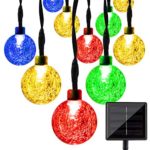 LightsEtc 15.7ft 20LED Solar String Lights Multi Color Crystal Ball Outdoor Globe Fairy Lights for Garden Christmas Holiday Party Houses Decoration