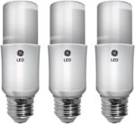GE Lighting 32277 LED Bright Stik 6-watt (40-Watt Replacement), 450-Lumen Light Bulb with Medium Base, Soft White, 3-Pack