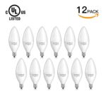 SHINE HAI Candelabra LED Bulbs 40W Equivalent, 5000K Daylight White Decorative Candle Light Bulb E12 Base, B11 Led Light Bulbs, UL-Listed, 120V, 3 Years Warranty, Pack of 12