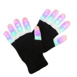 Chnano LED Gloves Light Gloves 3 Colors 6 Modes Flashing Finger Party Dance Rave Gloves for All Parties