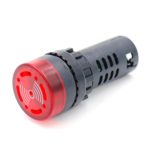 Alpinetech 22mm 110V AC/DC Red LED Flashing Buzzer Pilot Panel Indicator Light