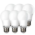 LE 6 Pack A19 E26 LED Bulbs, 60W Incandescent Bulb Equivalent, 10W Bulb , 2700K Warm White, Non-Dimmable, 810lm, 240° Flood Beam, Medium Screw, LED Light Bulbs for Home