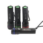 OxyLED MD02 Zoomable Mini LED Flashlight, 3 Lighting Modes, Colorful Decorative Ring (Red, Blue, Green, Purple), 4 Pack