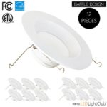 (12 Pack)-5/6-inch Dimmable LED Downlight, 12W (100W Replacement), Baffle Design, 5000K (Day Light), Dimmable, ENERGY STAR, Retrofit LED Recessed Lighting Fixture, LED Trim, 1100 Lm, LED Ceiling Light