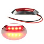 Ecosin Fashion 2x 12v 24v Amber/Red 4-LED Side Marker Tail Light Lamp Clearance Trailer Truck (Red)