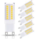 JCase G9 LED Light Bulbs, 5W (40W Halogen Equivalent), 400LM, Soft White (3000K), 120V, G9 Base, G9 Soft White Bulbs for Home Lighting (Pack of 5)