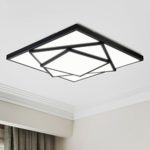 Electro_bp Modern Simple Metal Art Ceiling Light Geometric LED Flush Mount Light Max 36w with LED Lights(25×25 inch) Painted Finish