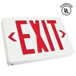 AC 120V/277V Single/Double Face LED Exit Sign  Red Letter UL-Classified with Battery Backup Ceiling/Side/Back Mounting LED Indicator Exit Light for Residential and Commercial – EL04