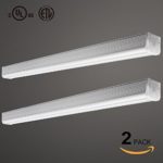 2-PACK 15W Extendable LED Double Tube Workbench Light, UL-classified Integrated T5 Under Cabinet Light, 150W Equivalent, 5000K Daylight 1350lm, Frosted Linear LED Light Bar