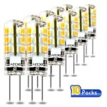 G4 Base LED Light Bulb Halogen Replacement 24 LED 2835 SMD Dimmable 3W DC 12V 300LM Lights Bulb Lamps Warm White 10 Packs by COOWOO