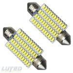LUYED 2 X 570 Lumens Super Bright 3014 48-EX Chipsets 569 578 211-2 212-2 LED Bulbs Used For Dome light,Xenon White