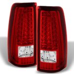 99-02 Chevy Silverado 09-03 GMC Sierra Pickup Truck Red Clear G2 LED Tail Lights Brake Lamps Pair
