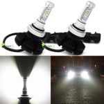 Alla Lighting Extremely Super Bright High Power ZES Chipset 9012 HIR2LL LED Headlight Bulbs w/ 8000Lm 6500K Xenon White for Replacing High or Low Beam Headlamp All-in-One Conversion Kits-2yrs Warranty