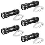 LE 5 Pack Mini LED Keychain Flashlight, Battery Powered Flashlight, Key Chain Flashlights, Small Flashlight, Torch Light, Black