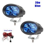 2pcs 4″ 20w Spotlight Blue Led Driving Light Cree Work Lamp Spot for Jeep Car Sedan Motorcycle Boat Offroad Tractor Boat 4×4 Truck SUV ATV Station Wagon Compact Wrecker Notchback Racing Car