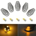 Partsam 5) Cab Marker Top Clearance Running 15442 Clear+ 5×5050 Amber 168 T10 LED for 80-97 Ford F350