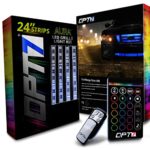 OPT7 Aura SmartColor™ Grille LED Lighting Pro Kit | 4pc Complete 24″ Multi-Color Strips with SoundSync™ – Lights flash to music!