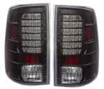Rear LED Style Replacement Driving Brake Stop Tail Lights Lamps Assembly Unit Black Housing Clear Lens For Dodge Ram
