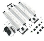 EShine 4 Panels LED Under Cabinet Lighting, with IR Sensor! Hand Wave Activated – Bright, Strong and Stable – Easy to Install, Screw and 3M Sticker Options Included – Deluxe Kit, Warm White