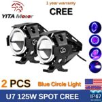 YITAMOTOR Motorcycle Lamp Headlight CREE 125W U7 LED Driving Fog Headlight Spot Light White (PACK OF 2)