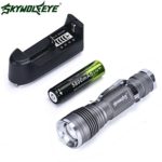 LandFox 5000Lumen CREE 3 Modes Q5 LED Flashlight Mini 18650 Rechargable Torch Light + Charger + Battery (Silver)
