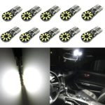 Alla Lighting 10pcs Best Value Super Bright High Power 3014 18-SMD for Car License Plate Tag Interior Map Dome Trunk Door Courtesy Light Lamp T10 Miniature Wedge 194 168 2825 W5W 175 White LED Bulbs