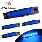 YITAMOTOR 4pcs 3.8″ 6 LED Side Marker light, Trailer lights, Trucks, Marker lights, Rear tail side marker light, Trailer led marker lights-blue