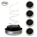 4 Pack – Solar Mason Jar String Lights – Mason Jar Solar LED String Lights Screw on Silver Lids – Soft Warm White – Best for Mason Jar Decor (Warm White)