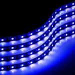 Zone Tech 30cm Flexible Waterproof Blue Light Strips  4-Pack LED Car Flexible Waterproof Blue Light Strips