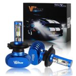 Vplus X Series LED Headlight Bulbs w/ Clear Arc-Beam Kit – H4 9003 HB2 72W 8,000LM 6500K White Seoul w/ No Fan All in One Headlamp LED Conversion Replace HID & Halogen – 1 Yr Warranty – (2pcs/set)