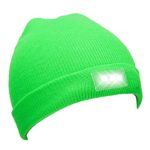 YCHY Unisex 5 LED Knitted Flashlight Beanie Hat (light green)