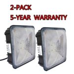 WYZM 2 Pack of 70Watt LED Canopy Lights,110V 277V Input,UL Proved,6900LM 300W HPS/HID Replacement,9.5″ x 9.5″,for Playground, Gym, Warehouse, Garage, Pool, Backyard