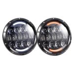 Bear Claw 2 PCS 105W 7″ Round LED Headlight with White/ amber Turn Signal DRL for Jeep Wrangler Jk Tj Harley Davidson 55078149AC CH2502175 6012,H6014,6015,H6016,H6017,H6024,H6026