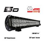 TURBRO 5D Osram LED Light Bar 20inch Optical Lens Work Light Flood Spot Combo Beam Driving Lamp for Jeep Off Road Van Camper Wagon ATV AWD SUV 4WD Van with Mounting Brackets (126W 20” Combo)