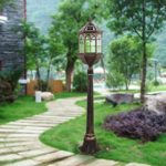 4 foot outdoor solar powered lamp post with LED Lights SL-6801