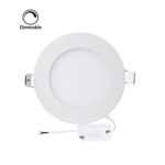 ProGreen 12W Flat LED Panel Light Lamp, Dimmable Round Ultrathin LED Recessed Downlight, 960lm, Warm White 3000K, Cut Hole 6.1 Inch, Panel Ceiling Lighting with 110V LED Driver