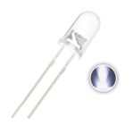 Chanzon 100 pcs 5mm White LED Diode Lights (Clear Round Transparent DC 3V 20mA) High Intensity Super Bright Lighting Bulb Lamps Electronics Components Light Emitting Diodes