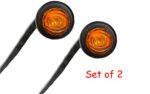 Set of 2 3/4″ Bullet Amber Mini Round LED Light Clearance Side Marker Truck Trailer Jeep