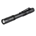 Hatori Small LED CREE Flashlight, XPE-R3 Black Bright Pen Light AAA Battery Tactical Flashlight (13.3cm)