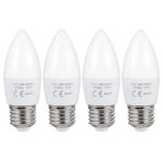 LED Light Bulb 60W Equivalent, Decorative Candle LED Light Bulbs Soft White 4000K, Medium Screw Base E26 Socket, Non-Dimmable, Pack of 4