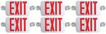 Ciata Lighting All LED Decorative Red Exit Sign & Emergency Light Combo with Battery Backup (6 Pack)